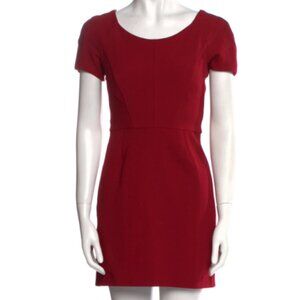 The Kooples Short Sleeve Mini Burgundy Red Dress Polyester Size 4 NWOT
